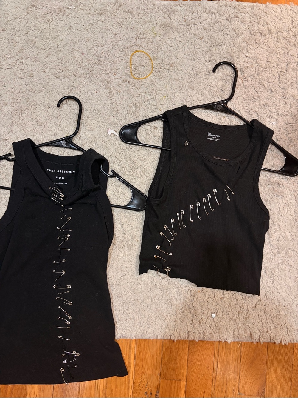 Original Retro Brand Black Tank Top with Safety Pin Accent - Picture 2 of 7
